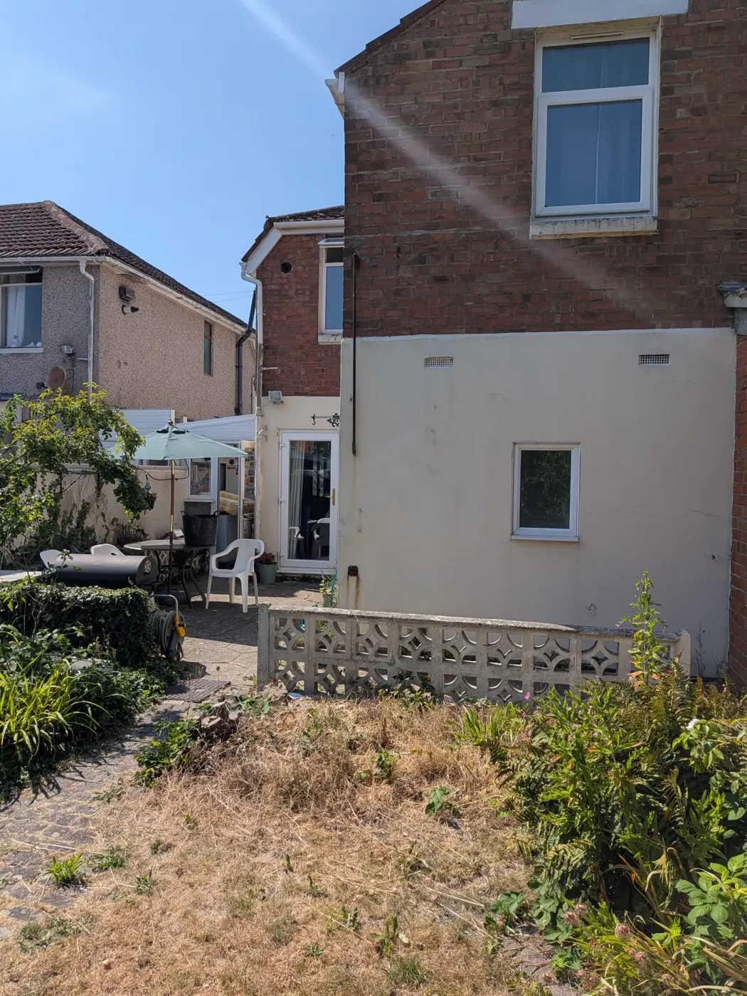 Rear of the house in Broadgreen before the extension, showing the original outrigger