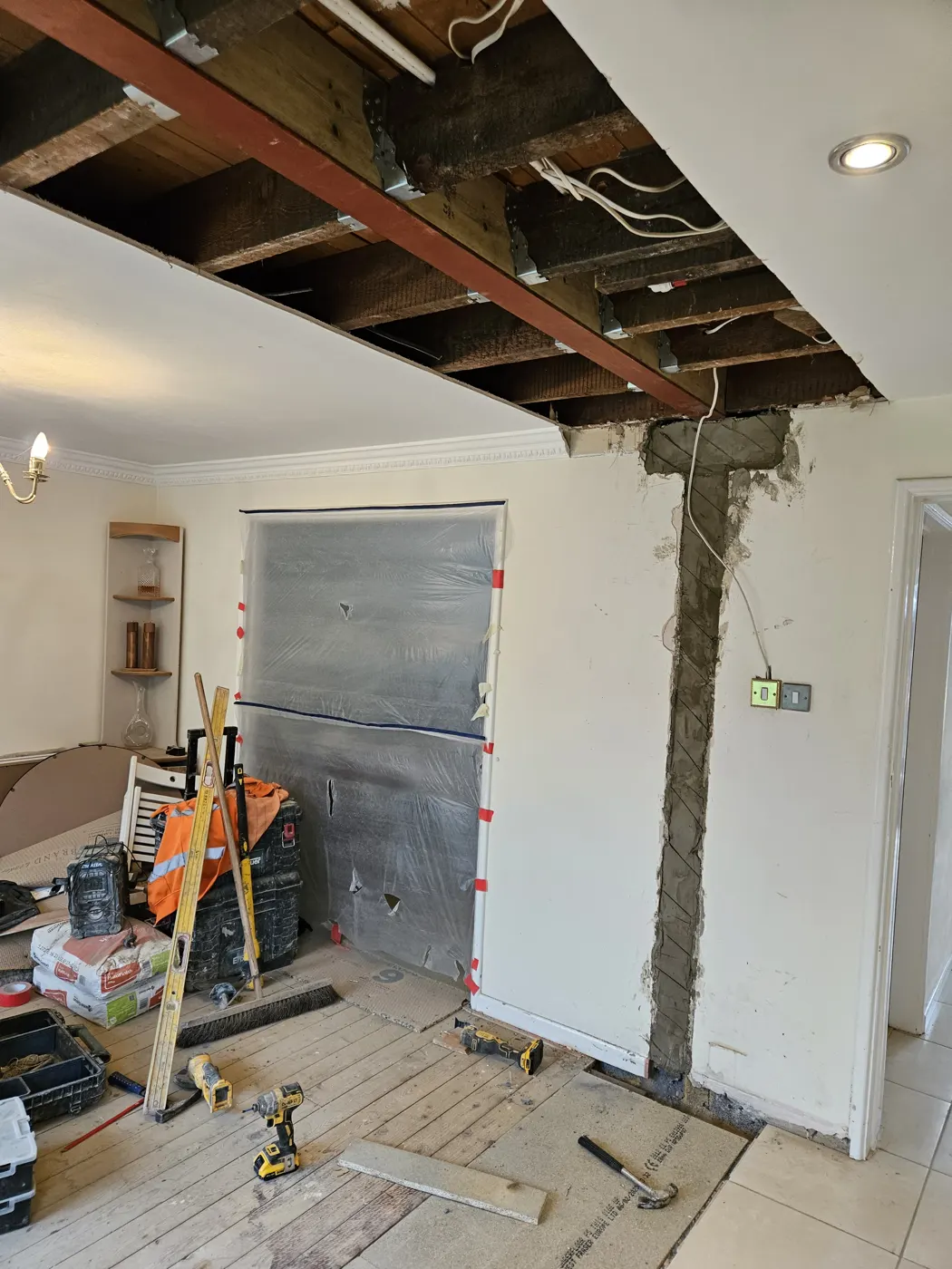 End of the steel beam bearing on its padstone